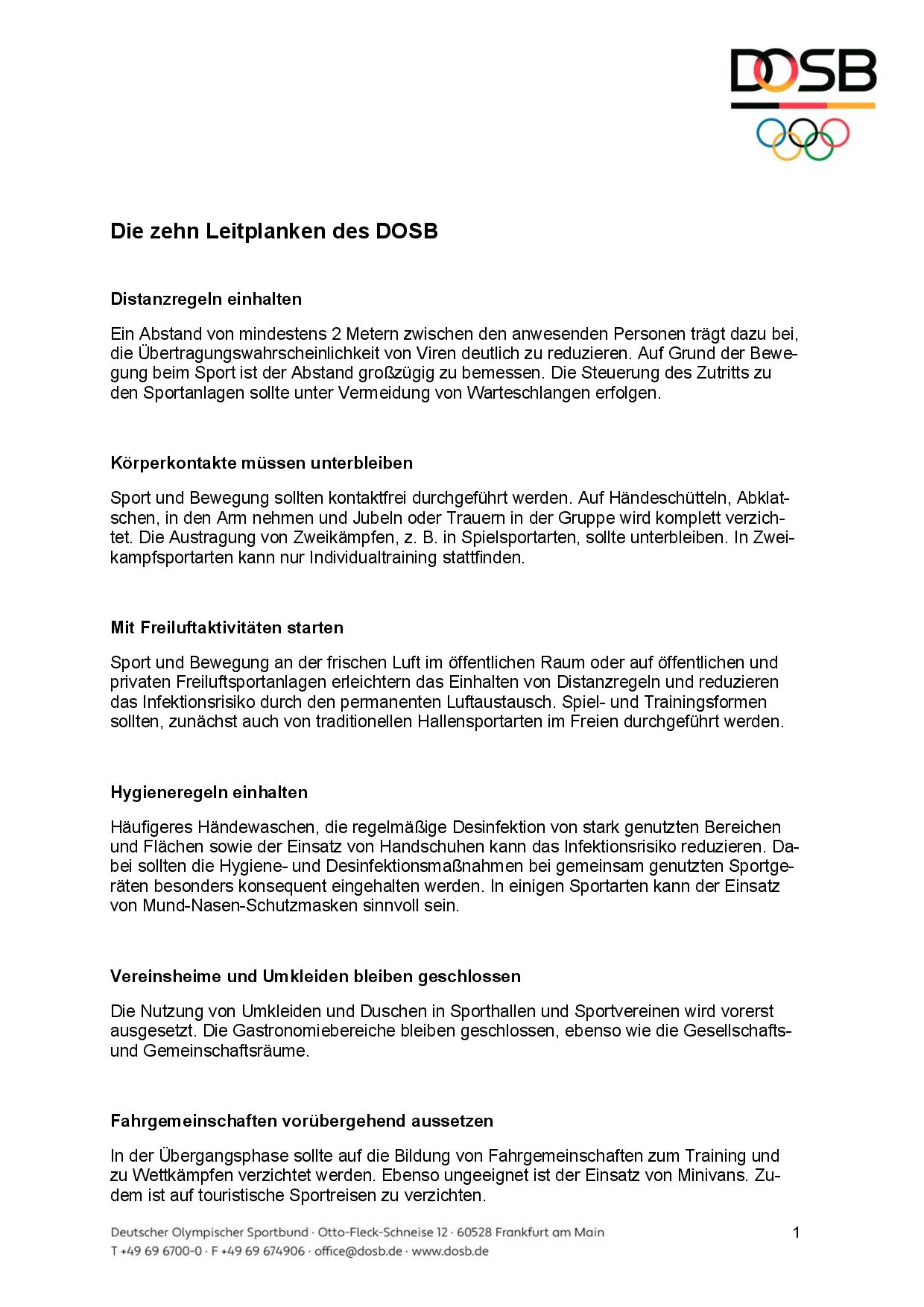 Zehn DOSB Leitplanken page 001